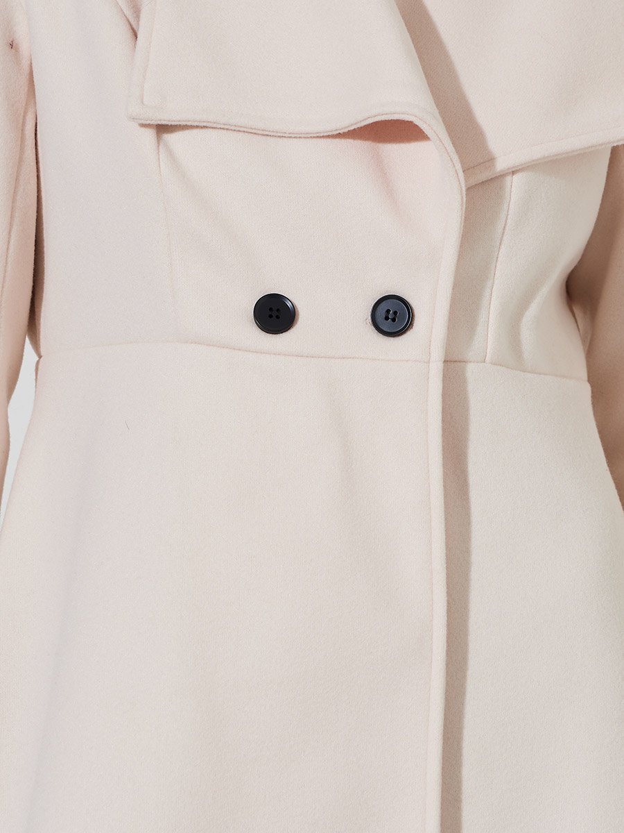 LONG LINE REGULAR FIT BUTTONED WOOL LOOK COAT 105