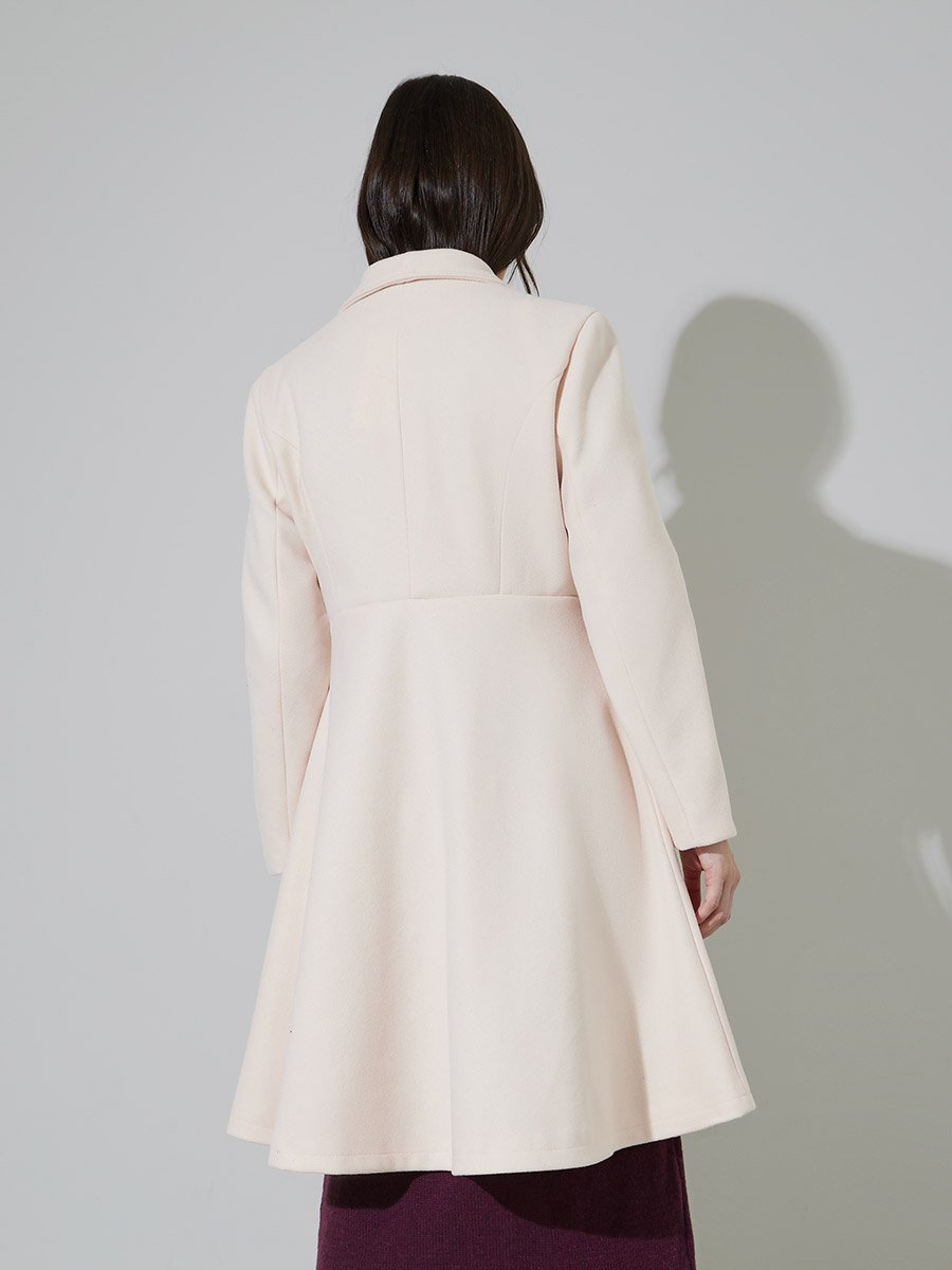 LONG LINE REGULAR FIT BUTTONED WOOL LOOK COAT 105