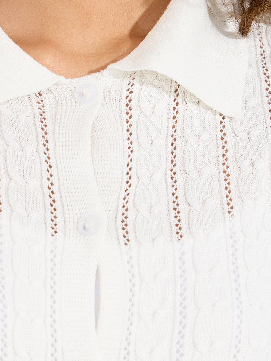 Cable Knit Pattern Regular Fit Shirt