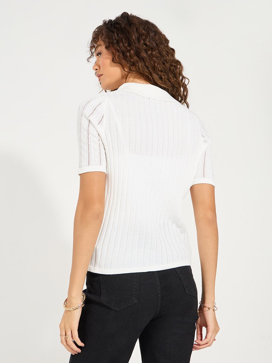 Cable Knit Pattern Regular Fit Shirt
