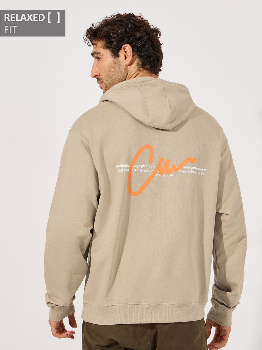 Relaxed Fit Back Printed Hoodie