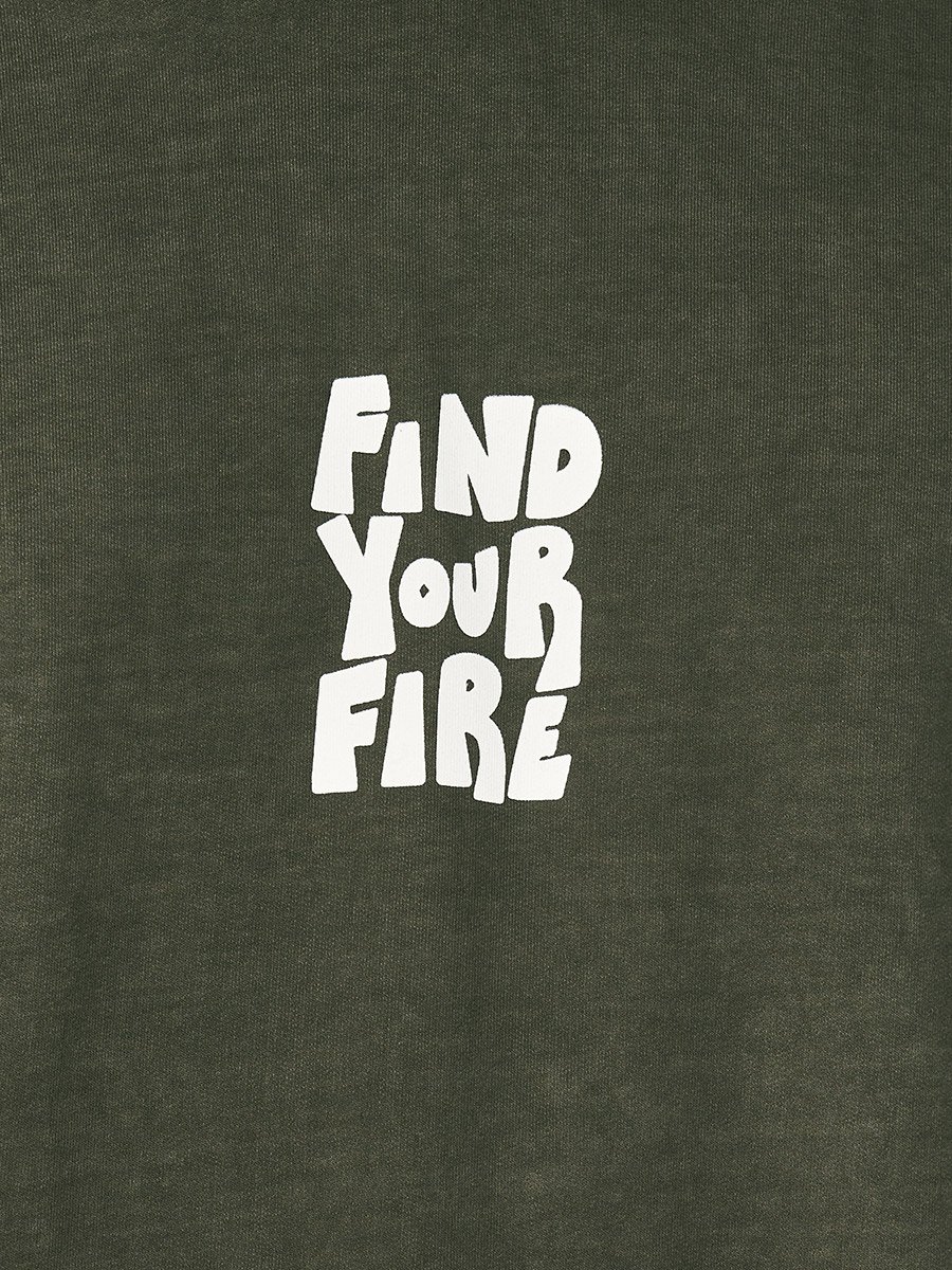 Acid Washed Front Slogan Oversized Hoodie