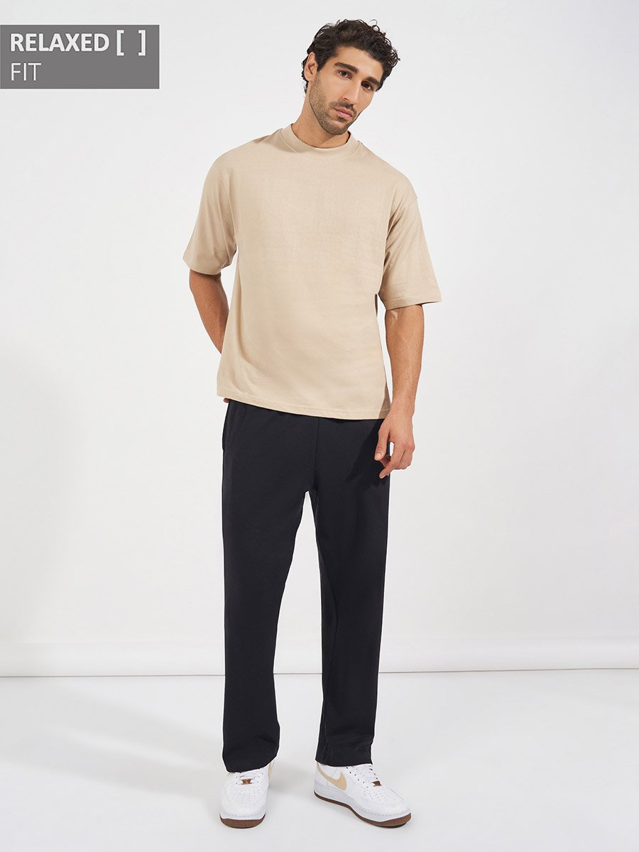 Minimal Print Relaxed Fit Interlock Joggers
