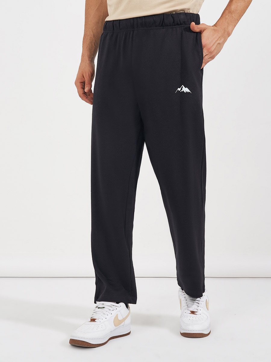 Minimal Print Relaxed Fit Interlock Joggers