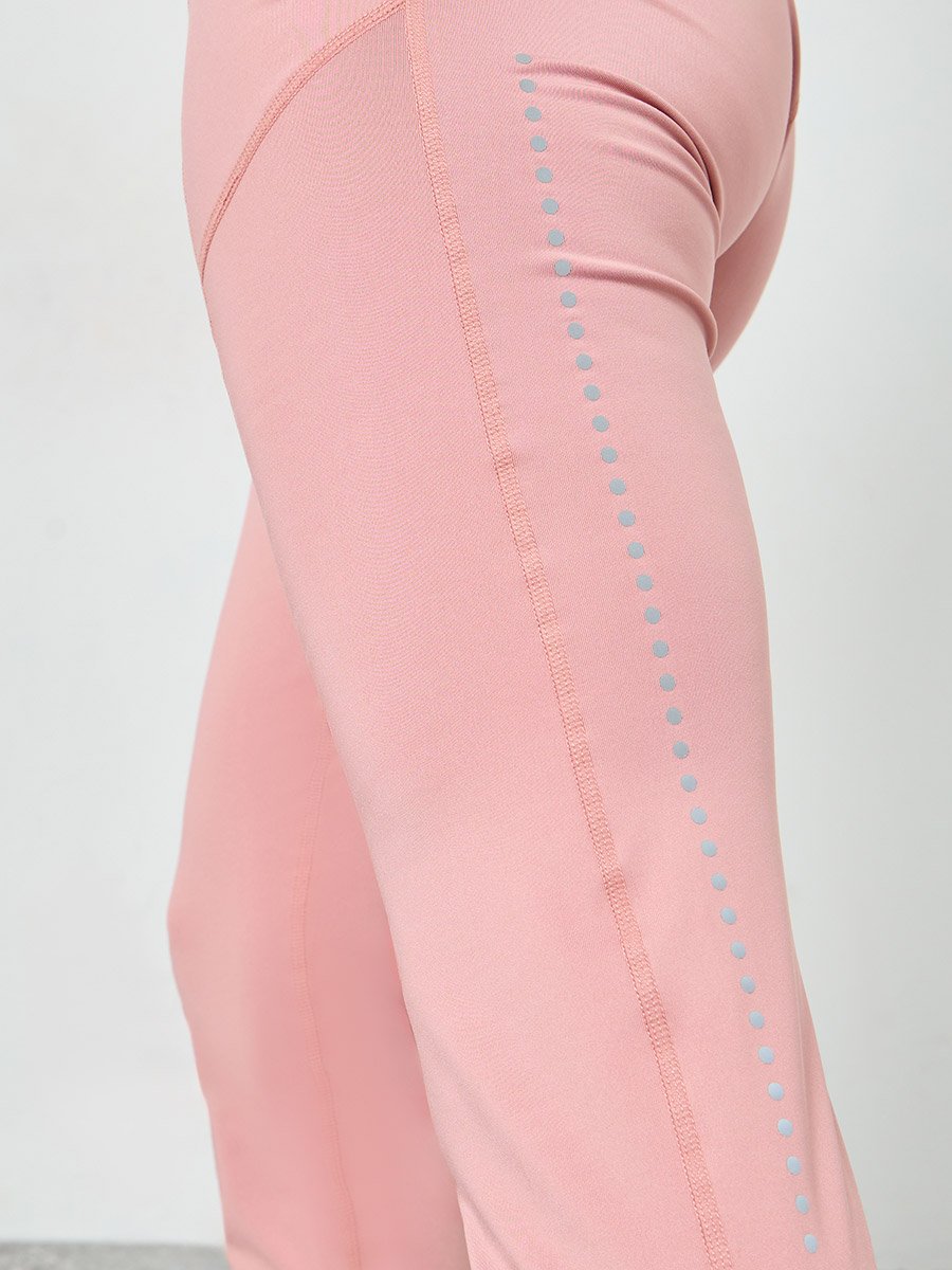 Pink Zip-Up Detail Jacket and  Leggings Set