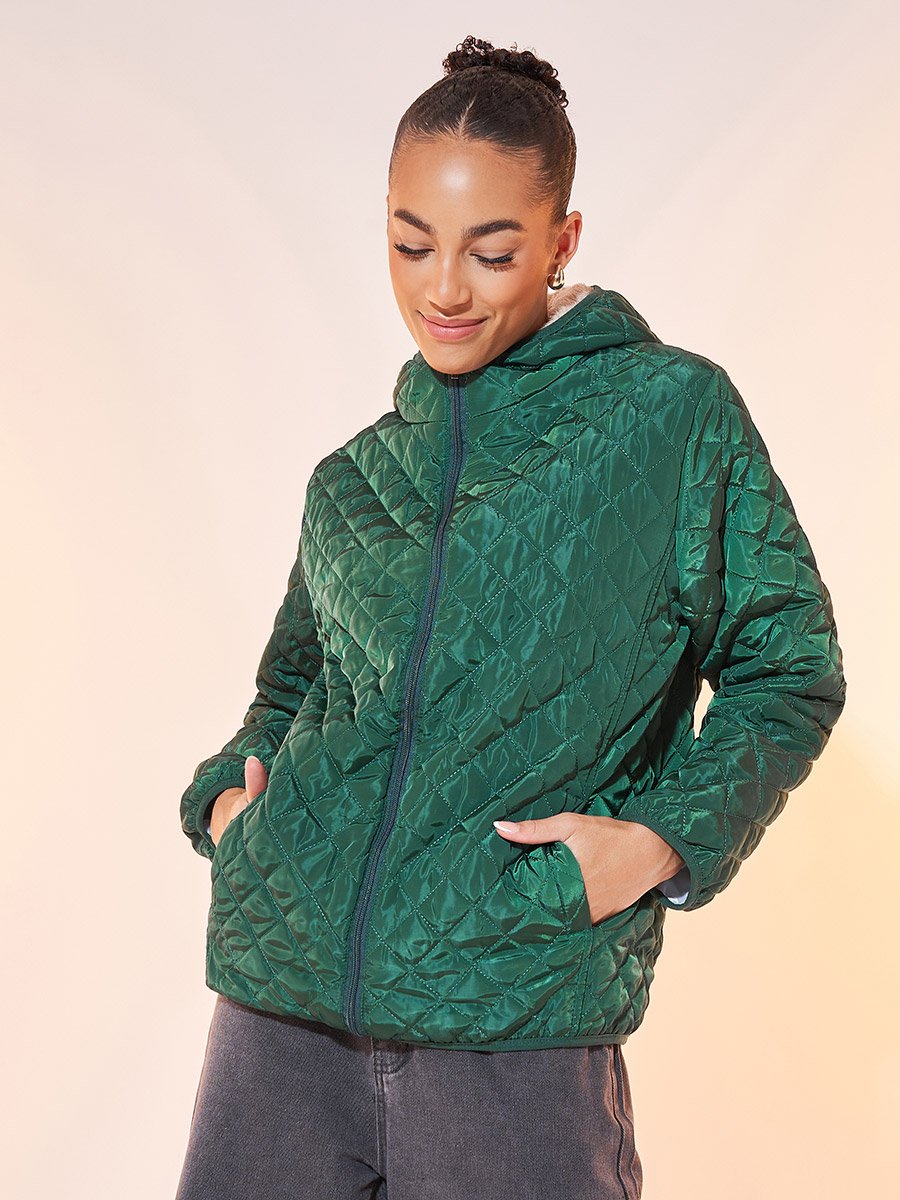 Faux Fur Inner Effect Regular Fit Light Coat