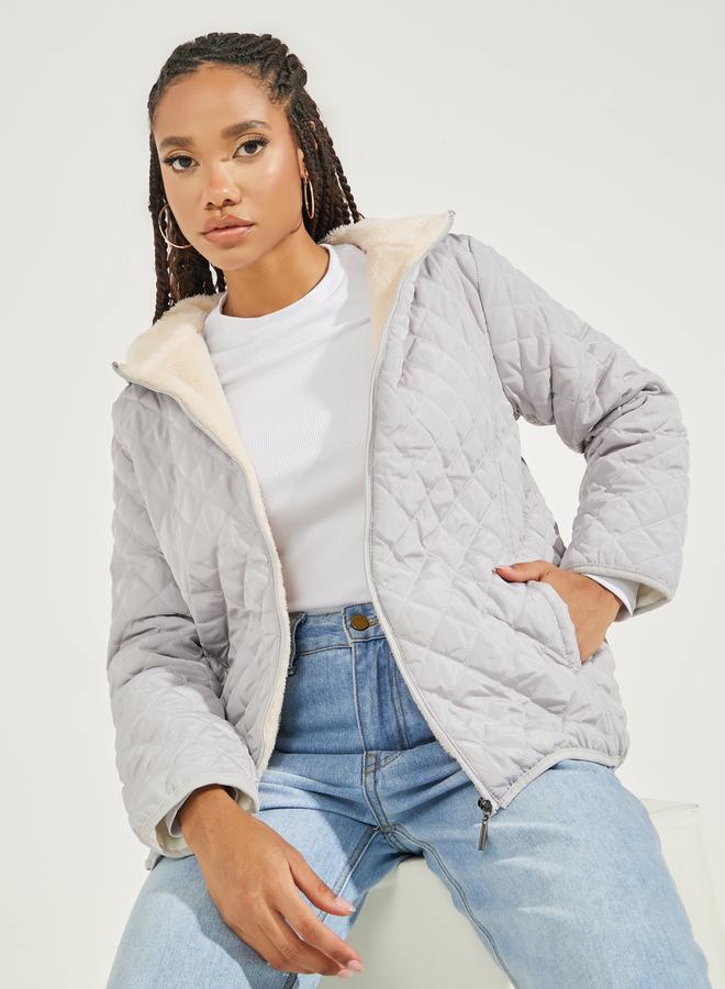 Faux Fur Inner Effect Regular Fit Light Coat
