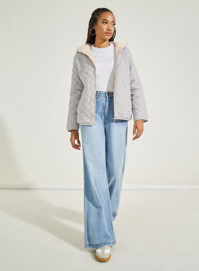 Faux Fur Inner Effect Regular Fit Light Coat