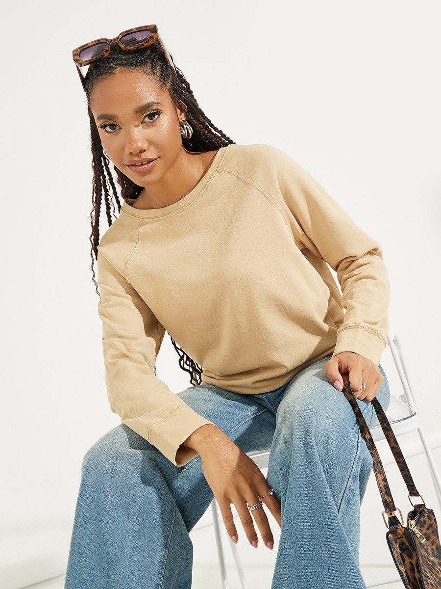 Regular Fit Acid Wash Sweatshirt