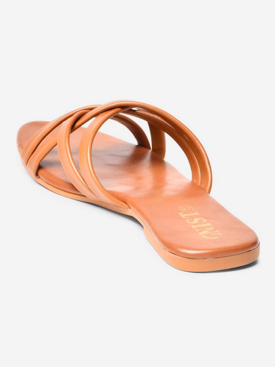 Cross Strap Open Toe Flat Sandals