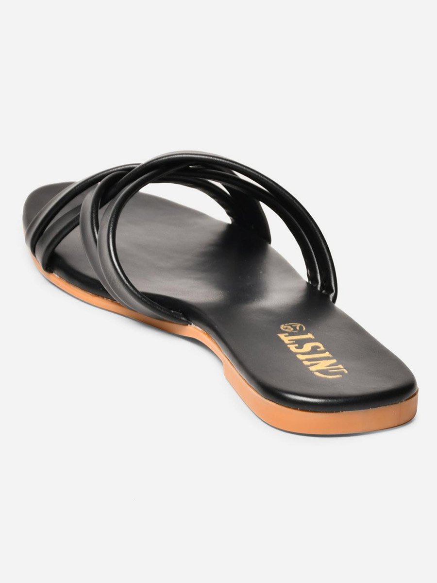 Cross Strap Open Toe Flat Sandals