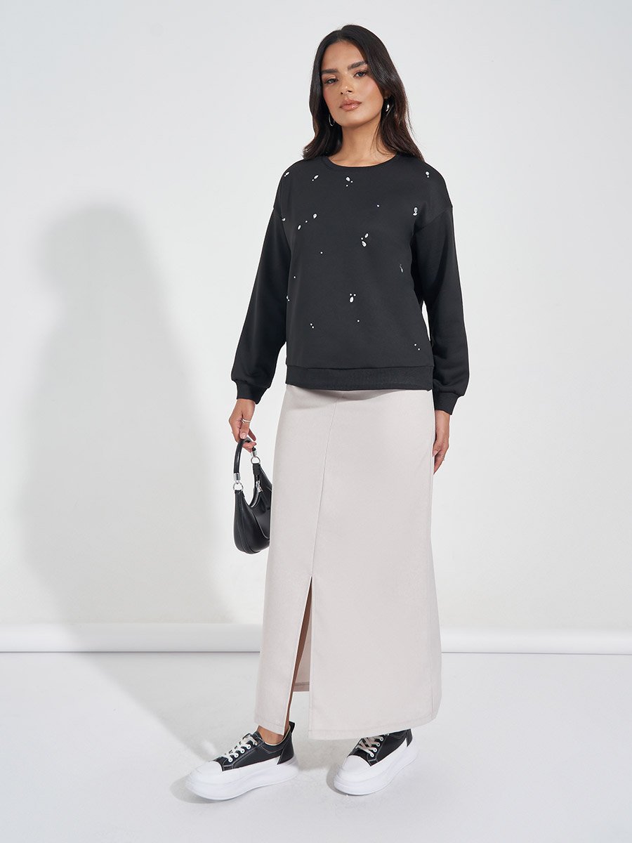 Oversized Embellished Sweatshirt