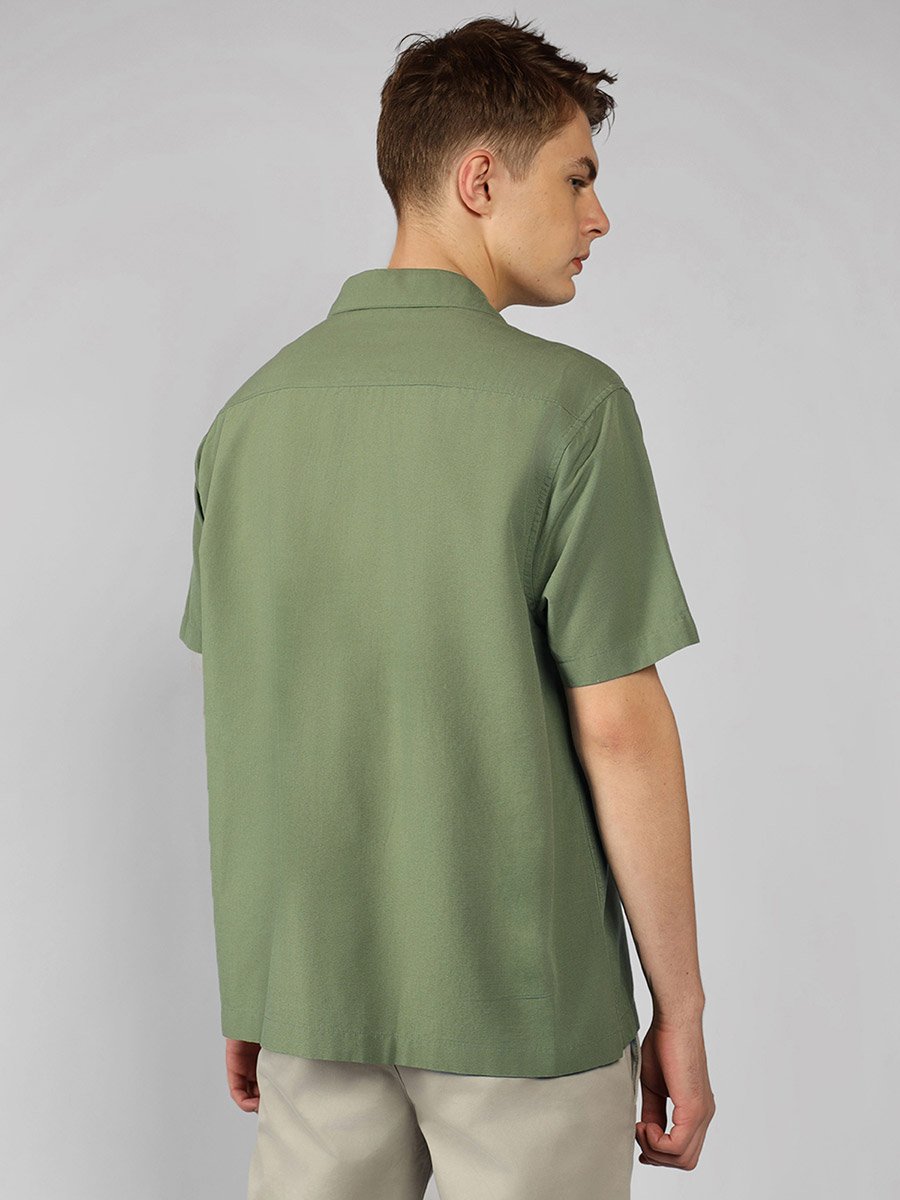 Solid Casual Shirt with Button Placket