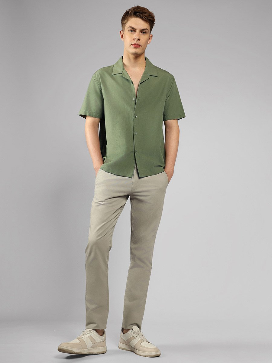 Solid Casual Shirt with Button Placket