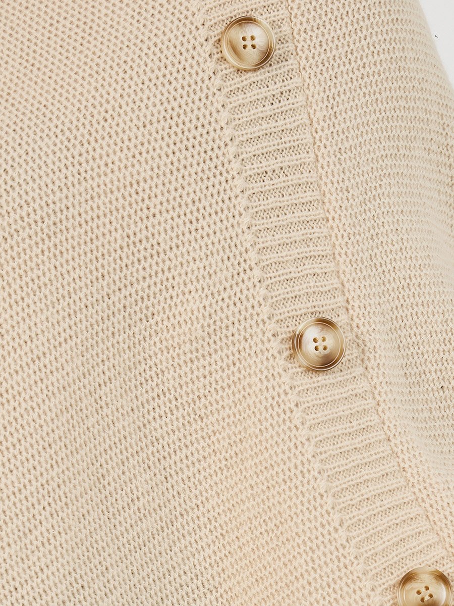 Oversized Longline Asymmetrical Sweater Cape with Buttons