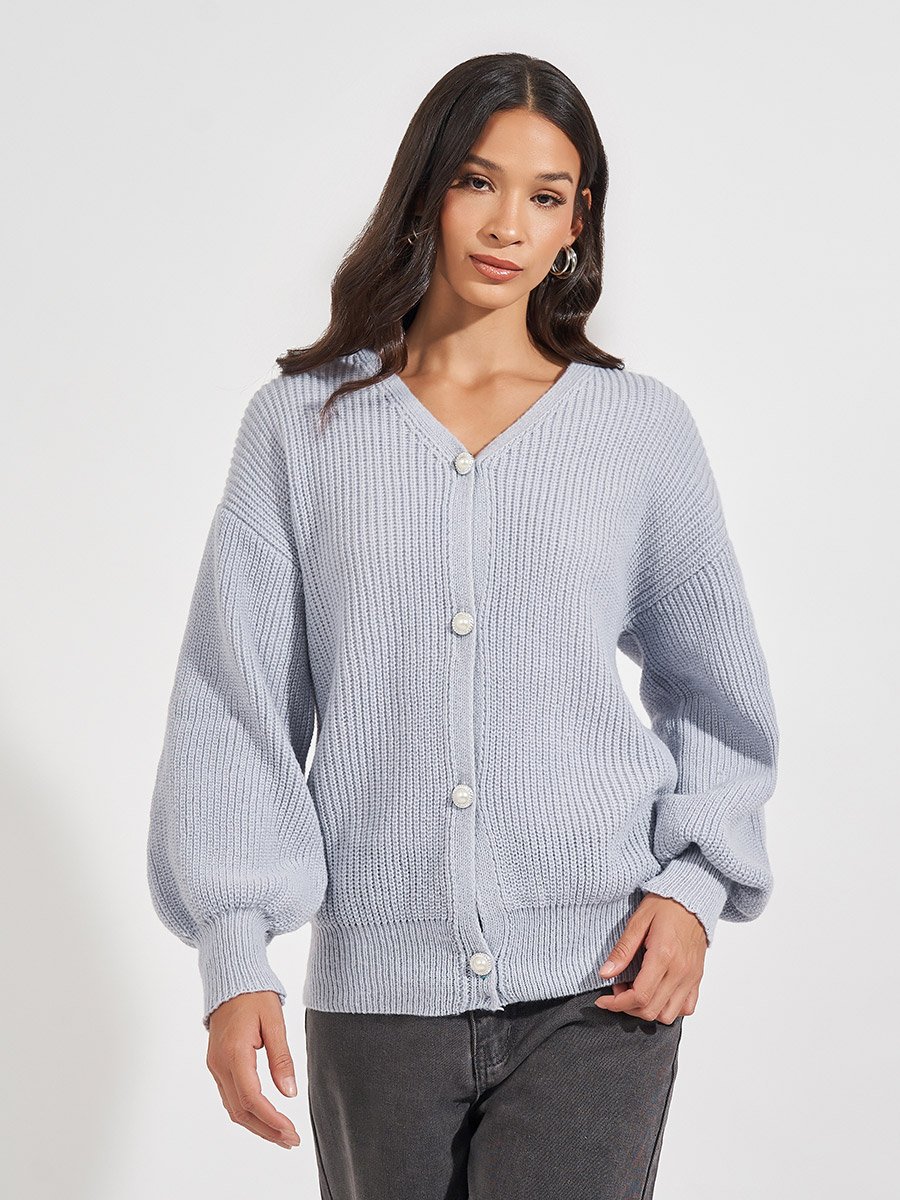 Oversized Longline Buttoned Cardigan