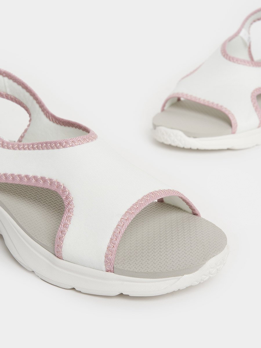Knitted Strap Slingback Comfort Sandals