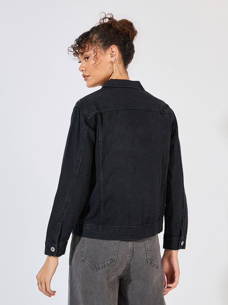 Embellished Detail Denim Jacket