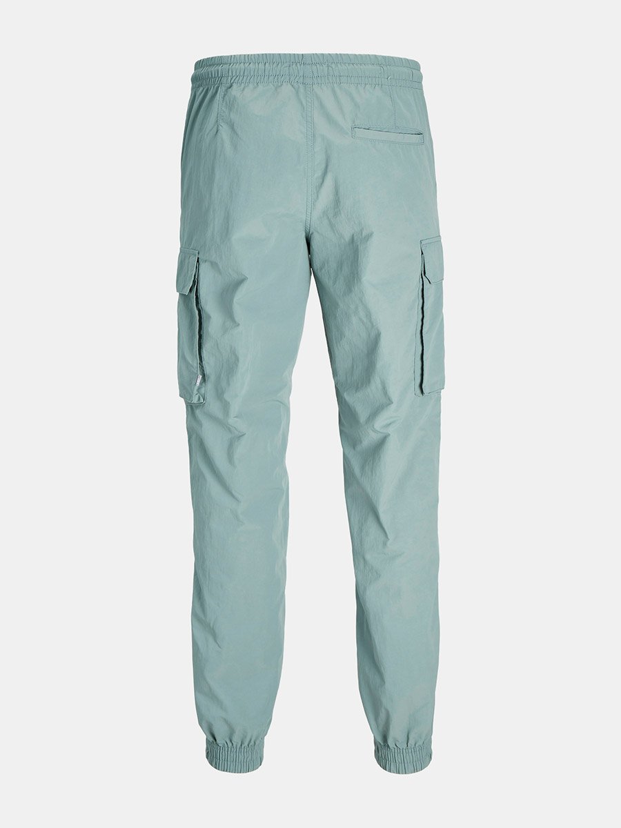 Solid Elastic Cuffed Tech Cargo Pants