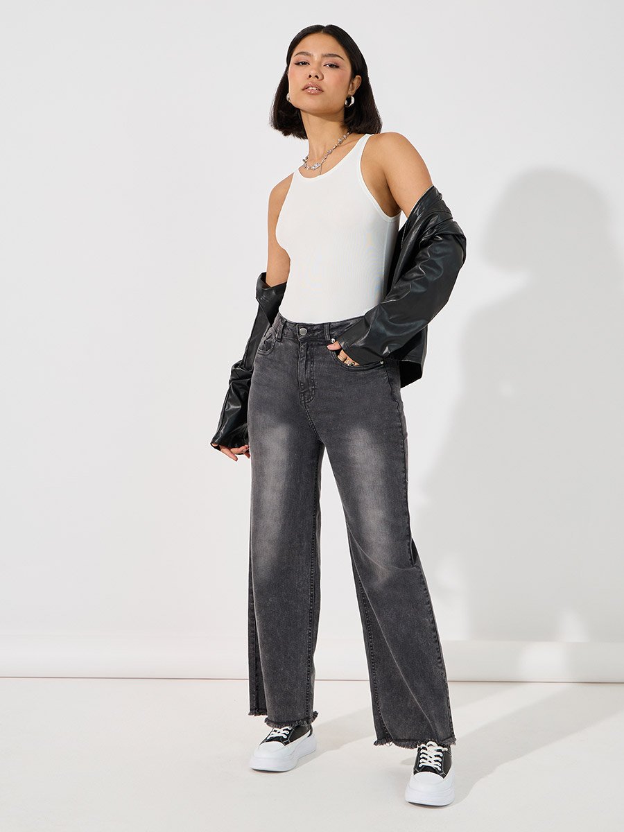 Women White Ribbed Knit Fitted Bodysuit