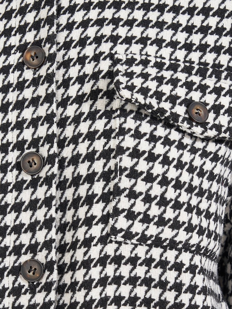 Oversized Longline Houndstooth Shacket