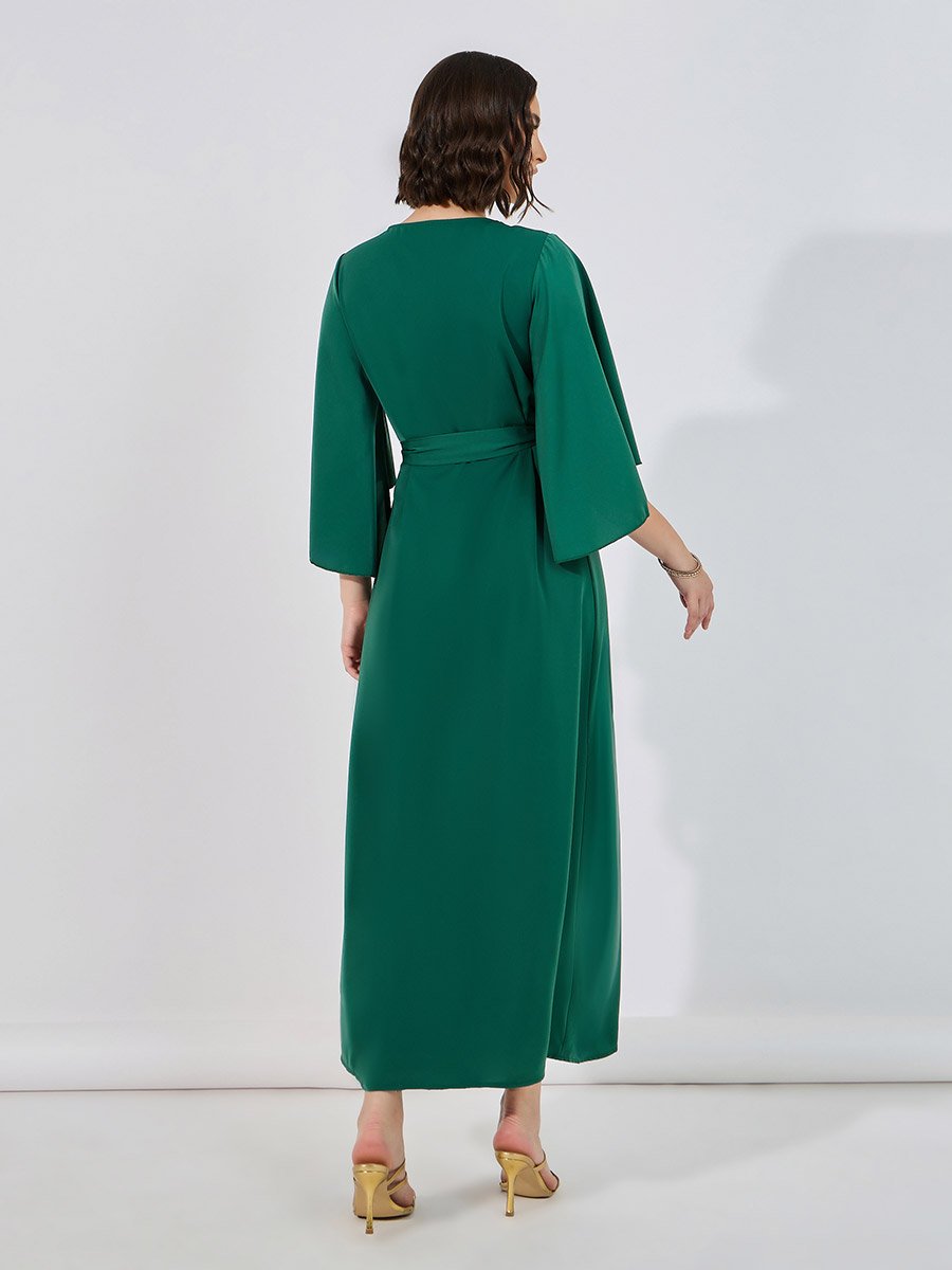 Cape Sleeve Jalabiya with Lace Trim