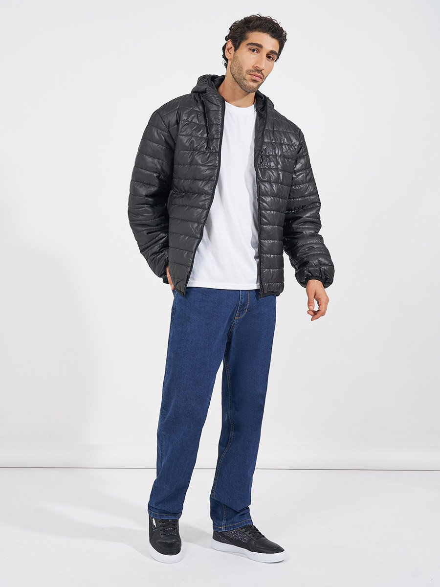 Front Zip Hooded Puffer Jacket