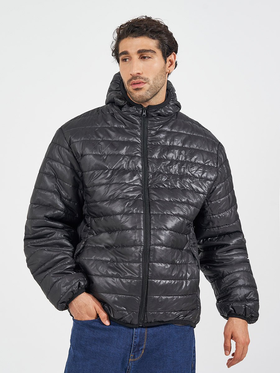 Front Zip Hooded Puffer Jacket