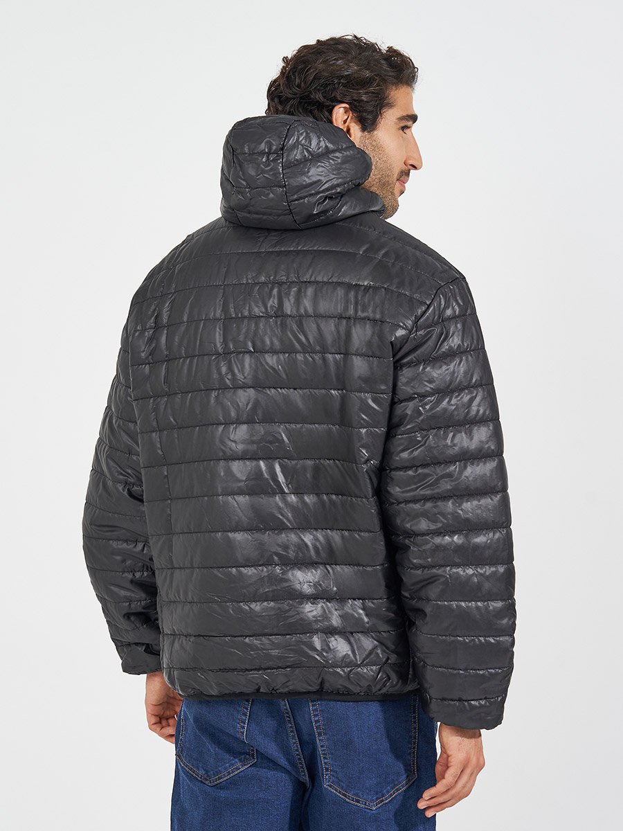 Front Zip Hooded Puffer Jacket