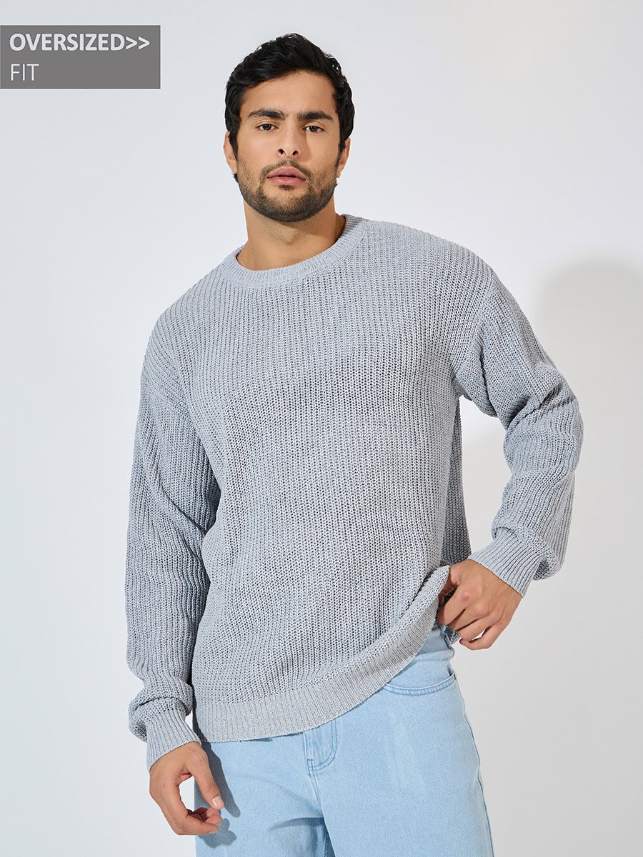 Textured Knit Oversized Sweater