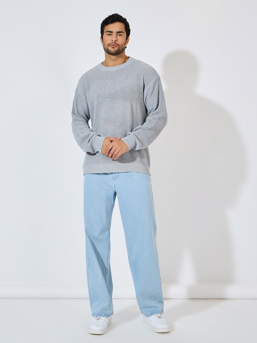 Textured Knit Oversized Sweater