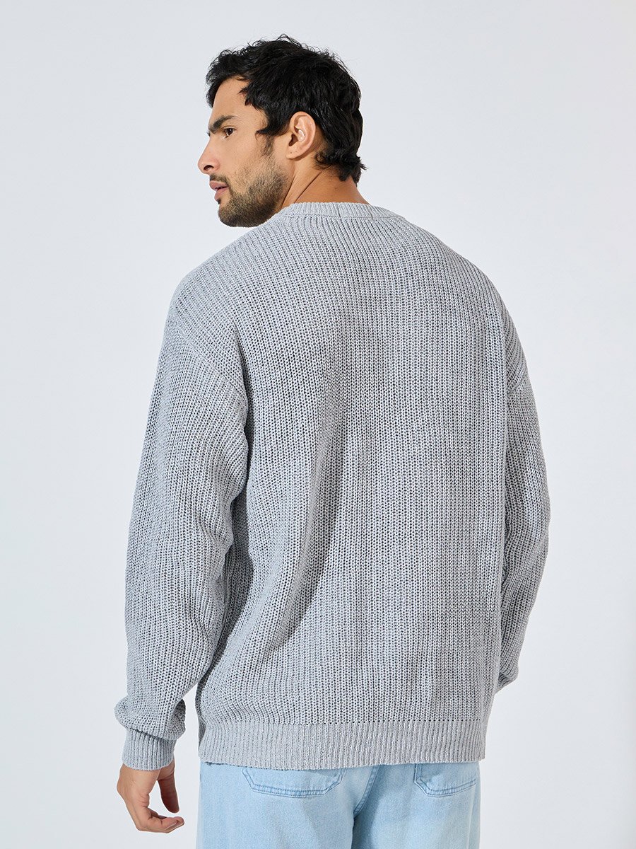 Textured Knit Oversized Sweater