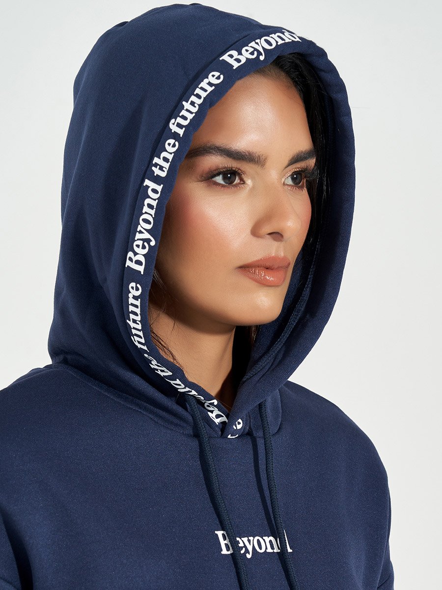 Regular Fit Slogan Print Hoodie