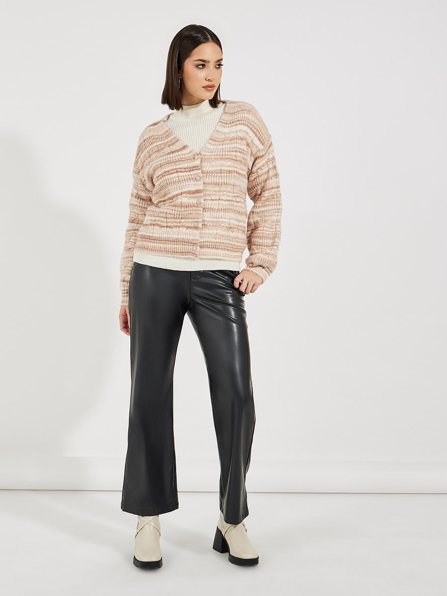 Regular Fit Ombre Knit Button Down Cardigan