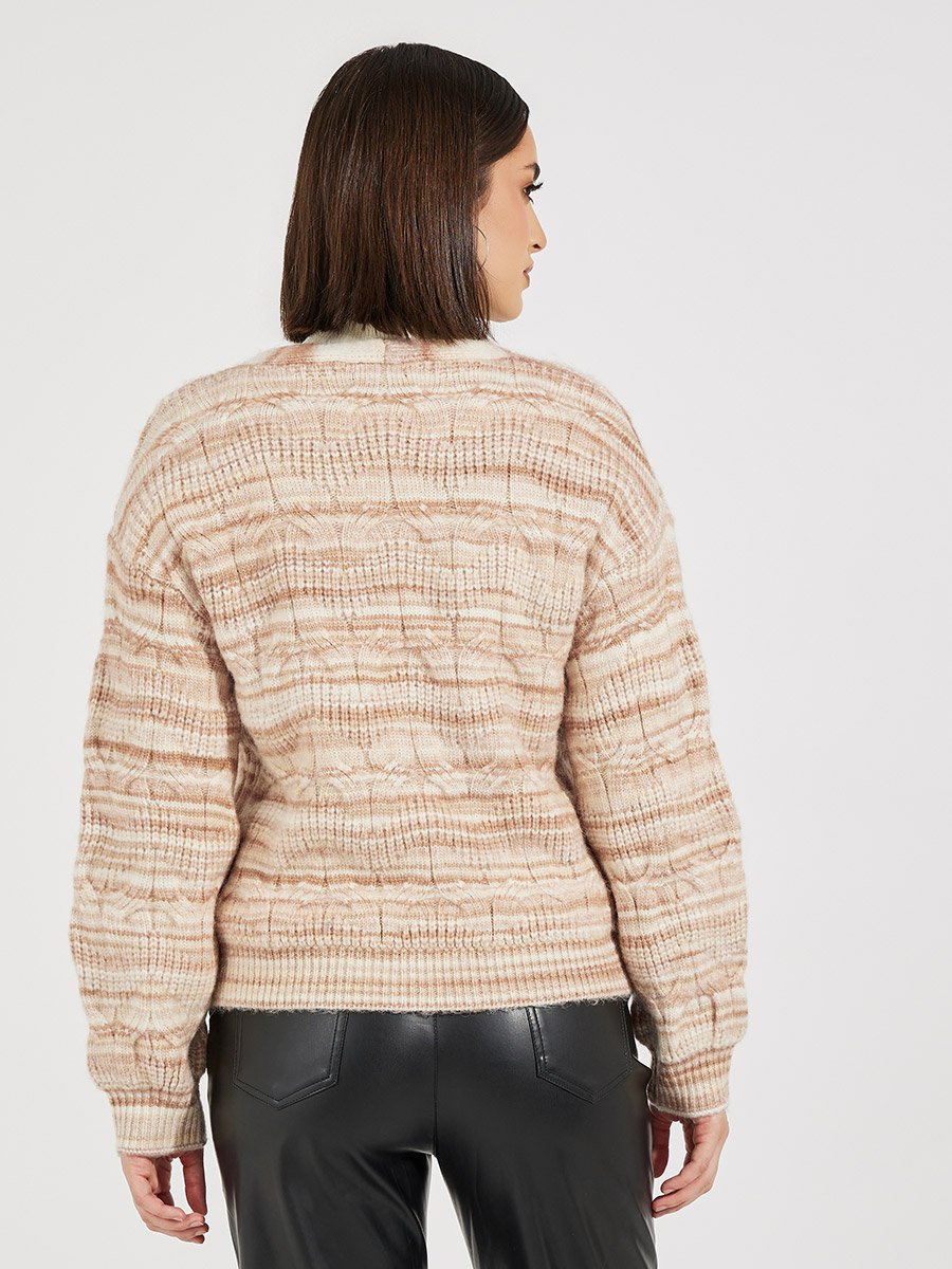 Regular Fit Ombre Knit Button Down Cardigan