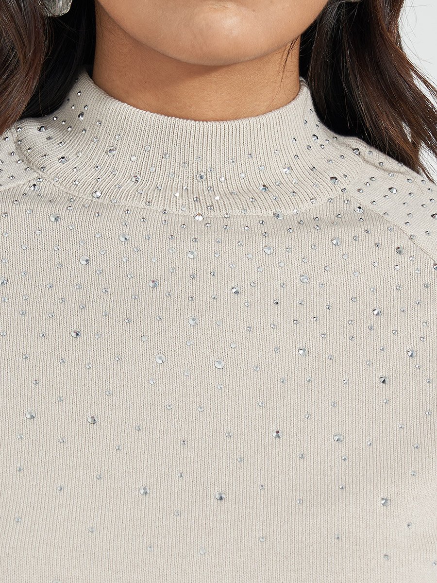 Solid High Neck Sweater