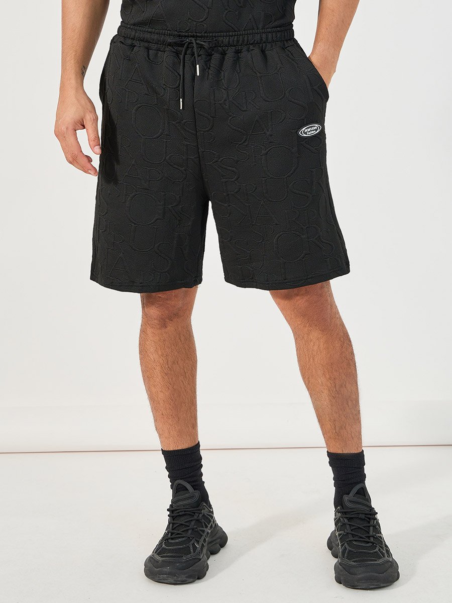 Textured Oversized T-Shirt and Shorts Co-Ords
