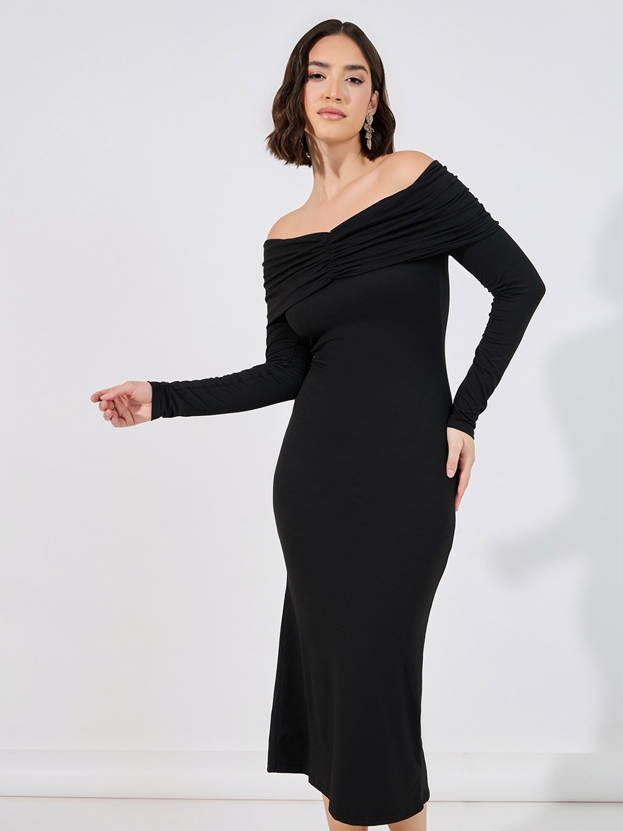 knee length dresses for ladies Plus Size Chiffon Long Sleeve Maxi Dress – 2020AVE main image 1