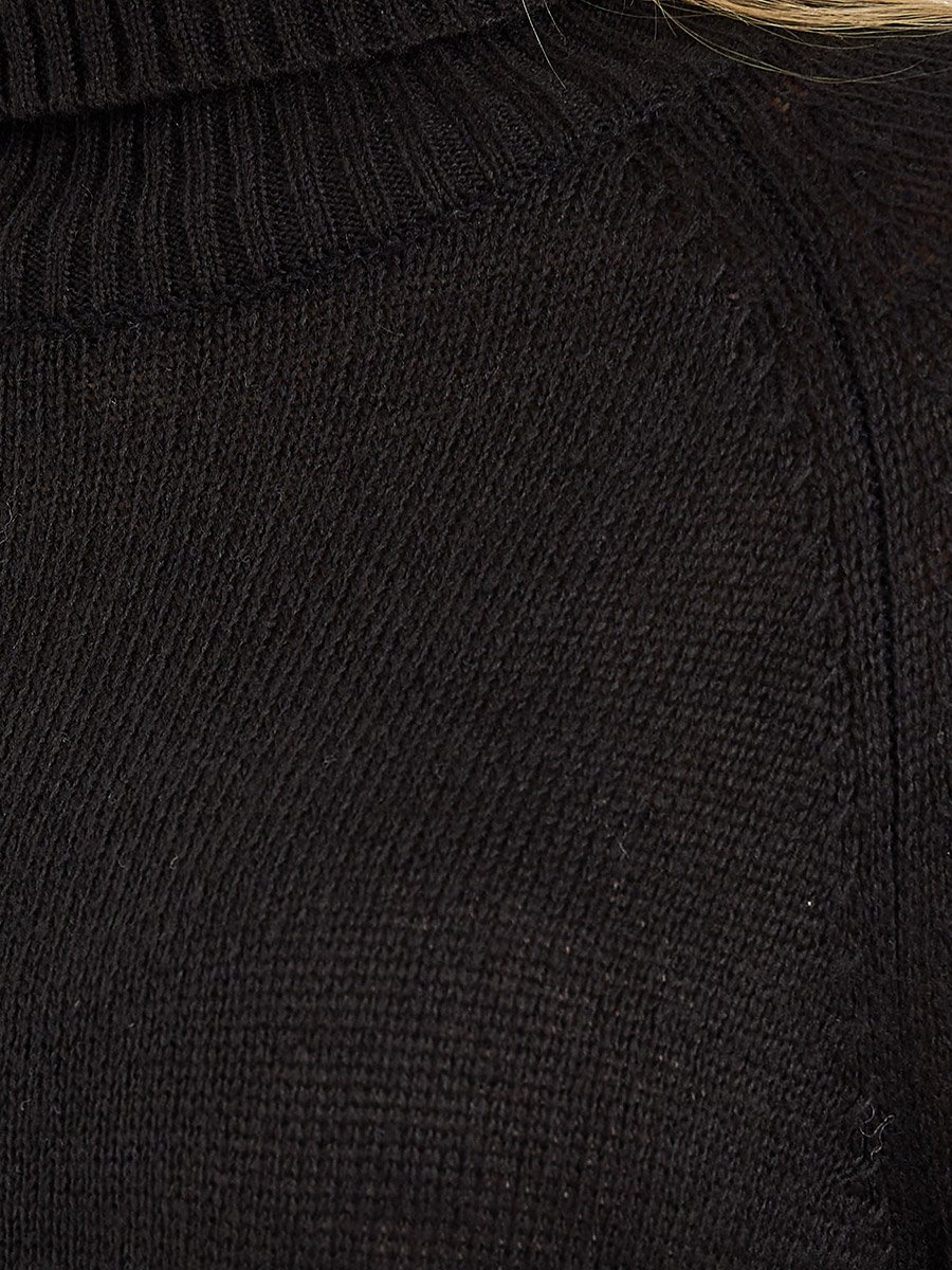 Textured Knit Sweater Knee Length Dress
