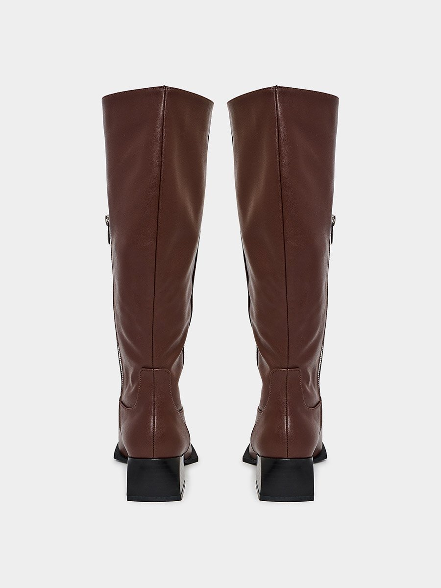 Square Toe Calf Length Rider Boots