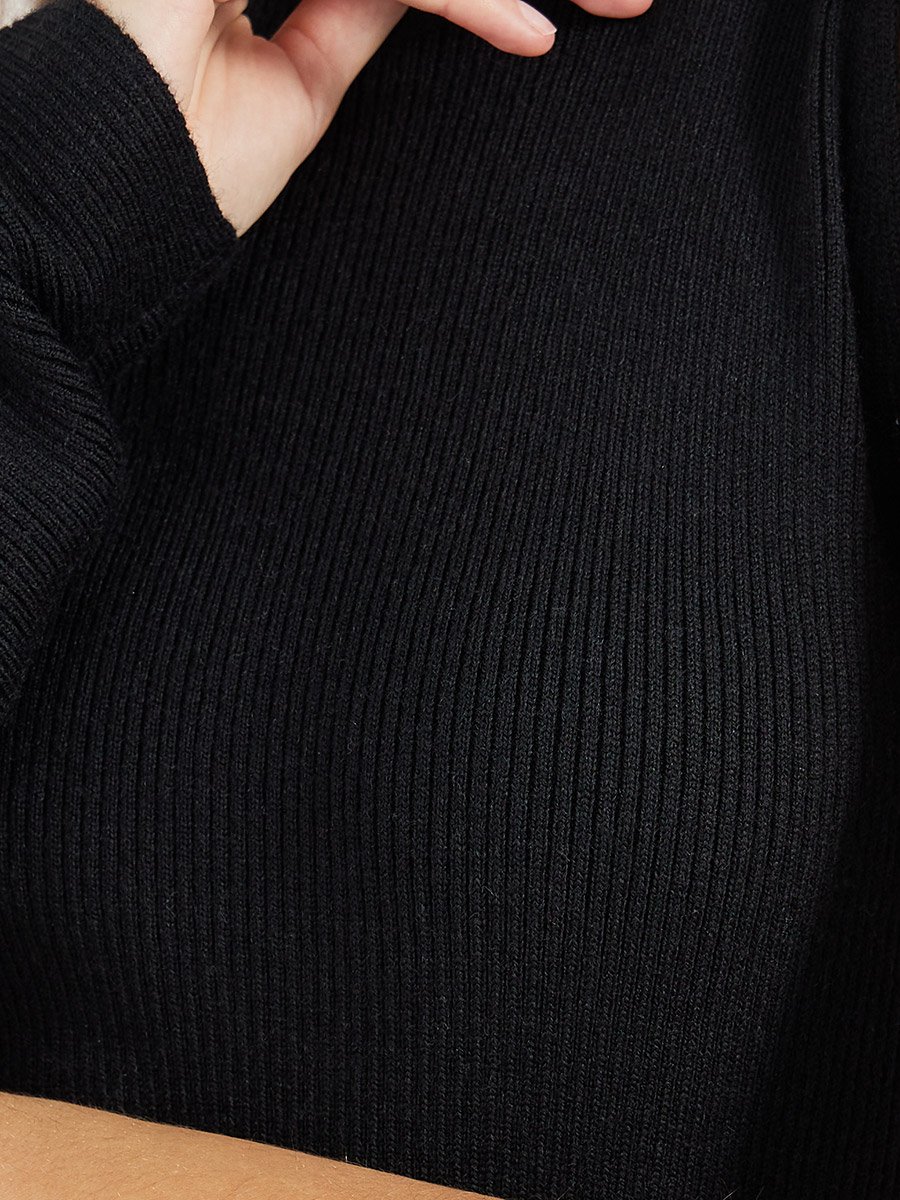 Knitted One Shoulder Sweater Mini Dress