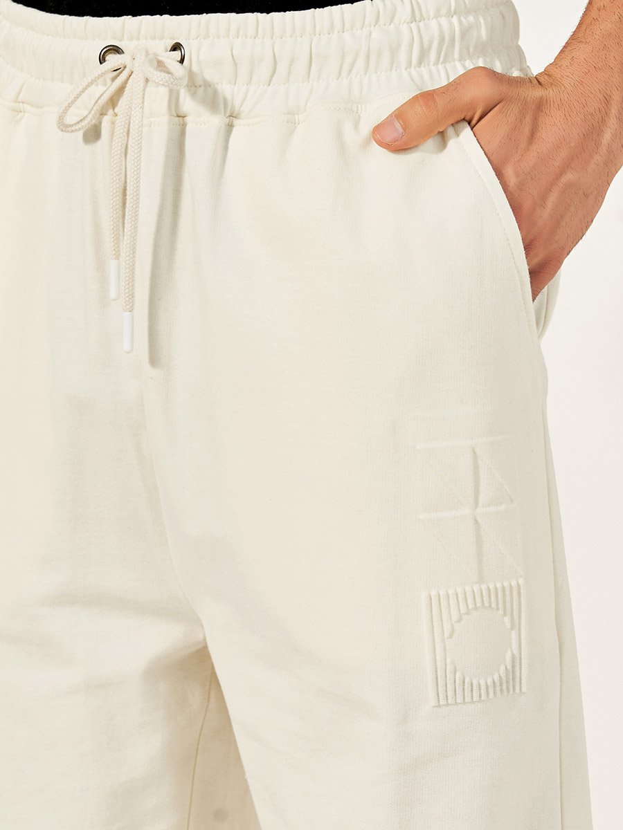 Premium Oversized Fleece Embossed Detail Joggers