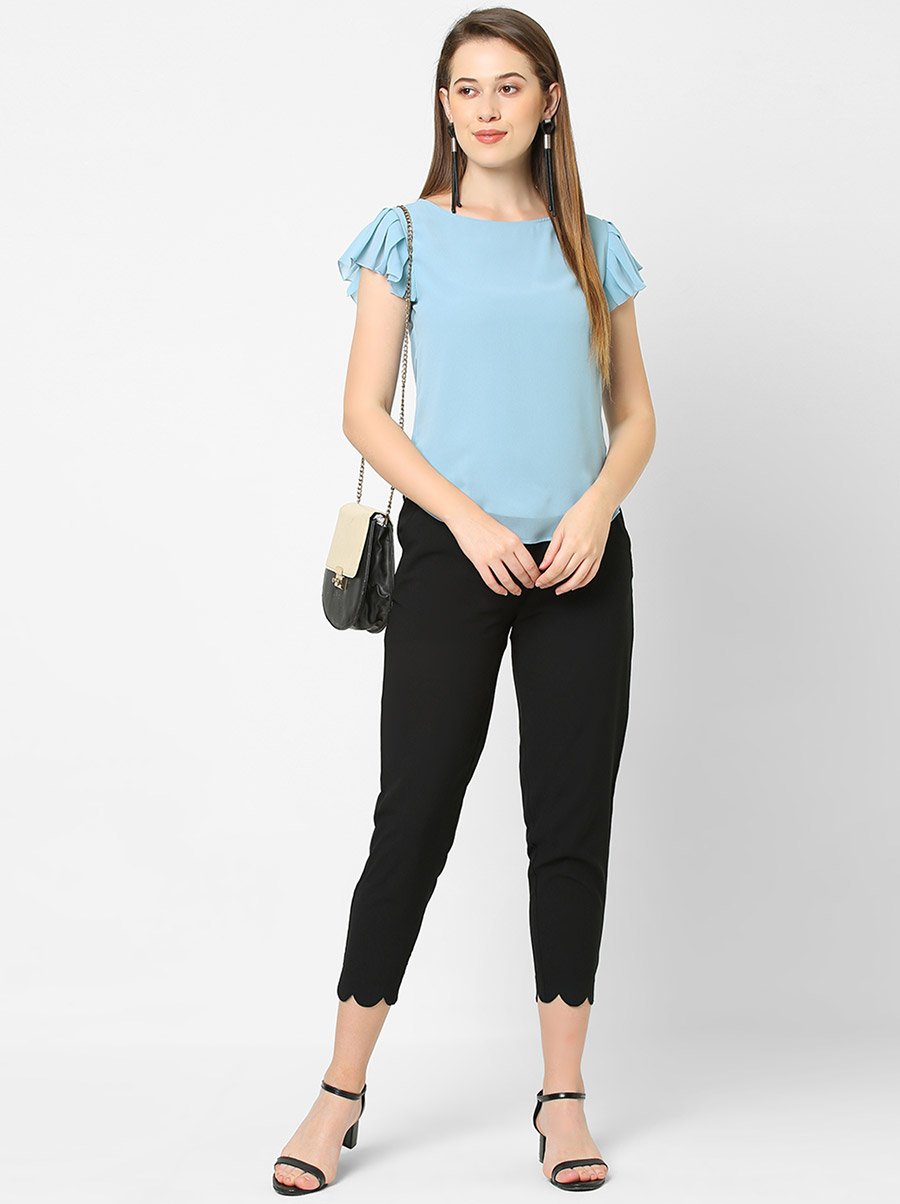 Pleated Sleeves Georgette Top