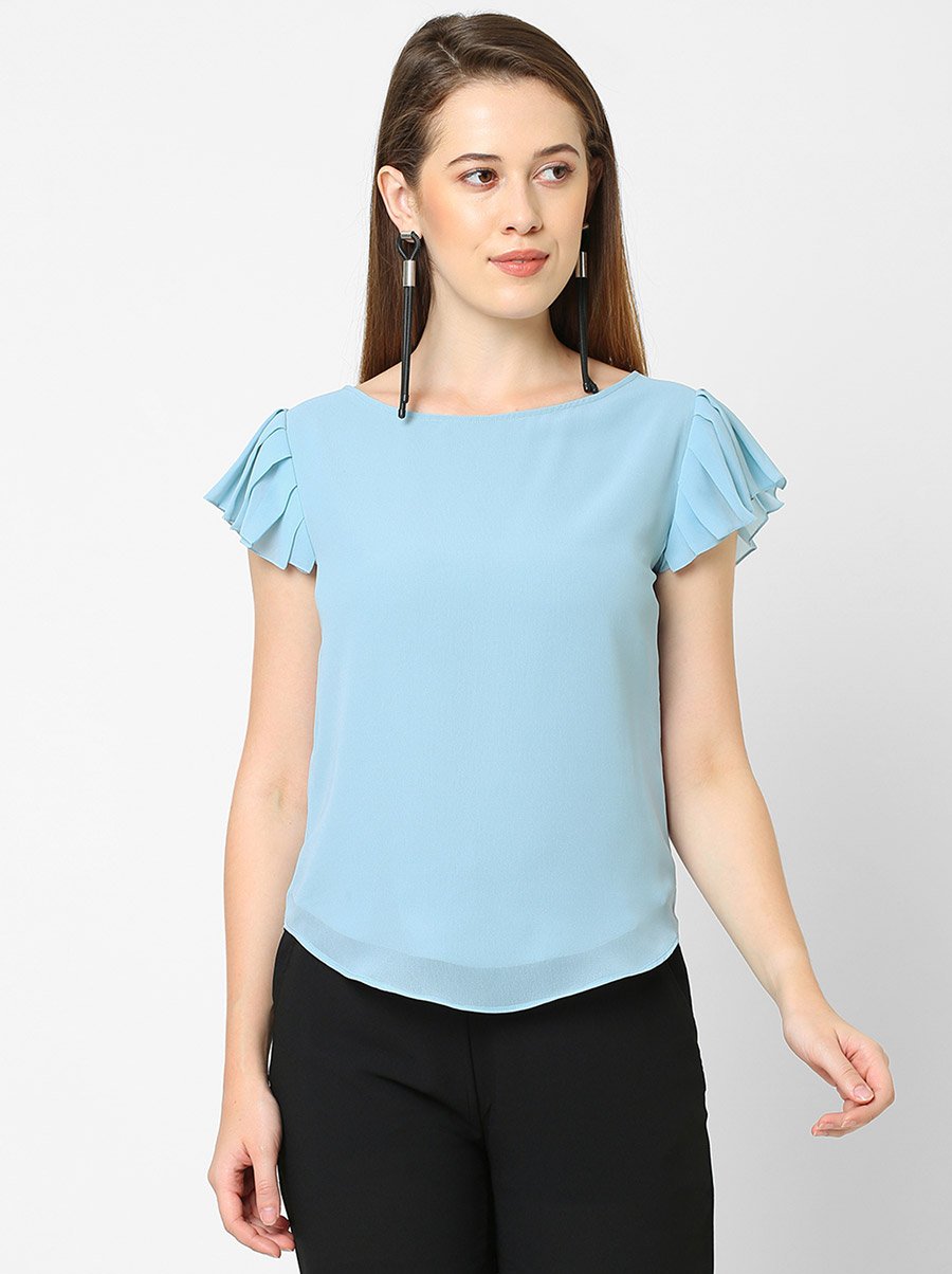 Pleated Sleeves Georgette Top