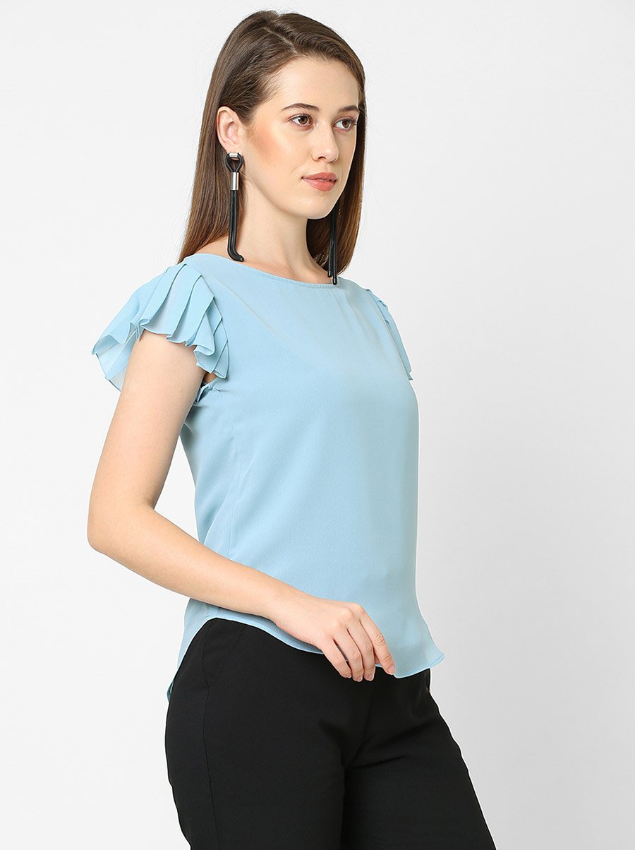Pleated Sleeves Georgette Top