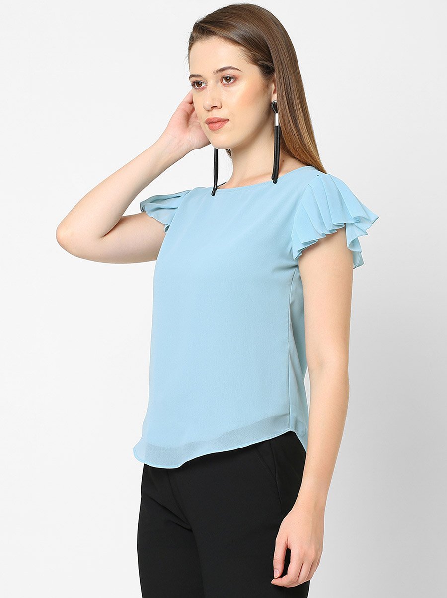 Pleated Sleeves Georgette Top