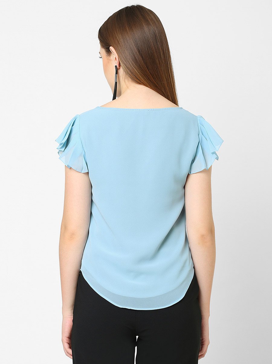 Pleated Sleeves Georgette Top