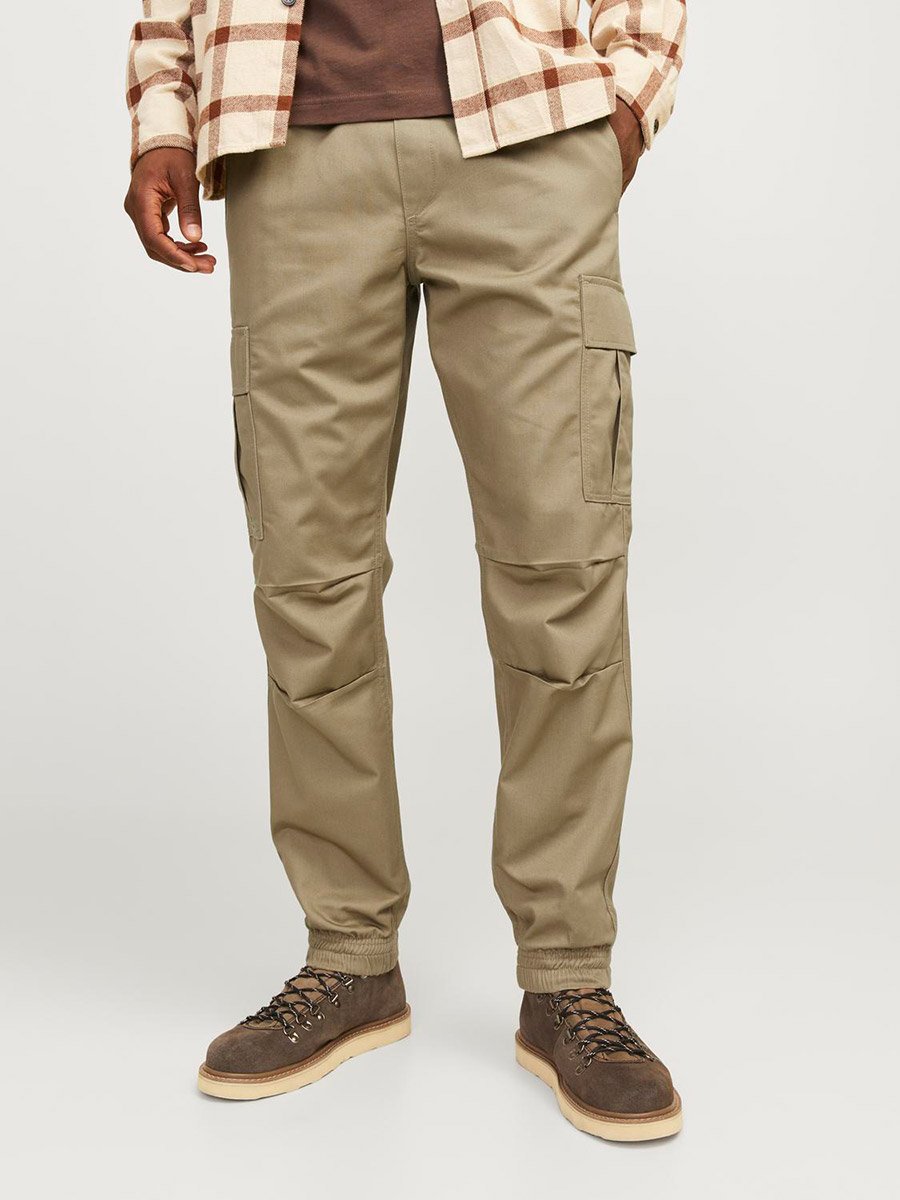 Relaxed Fit Cargo Pants with Ribbed Hem