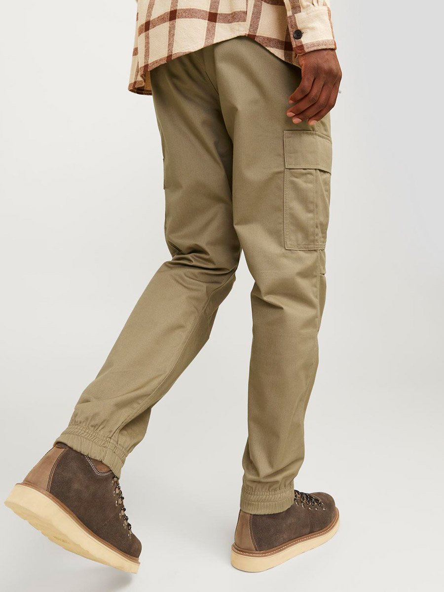 Relaxed Fit Cargo Pants with Ribbed Hem