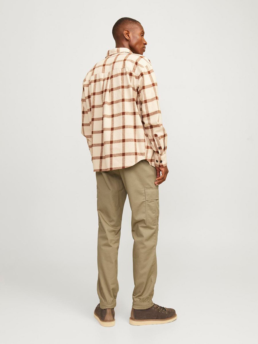 Relaxed Fit Cargo Pants with Ribbed Hem
